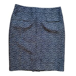 Ann Taylor Skirt Patterned Pencil Skirt Brown Tan Midi Sz 10